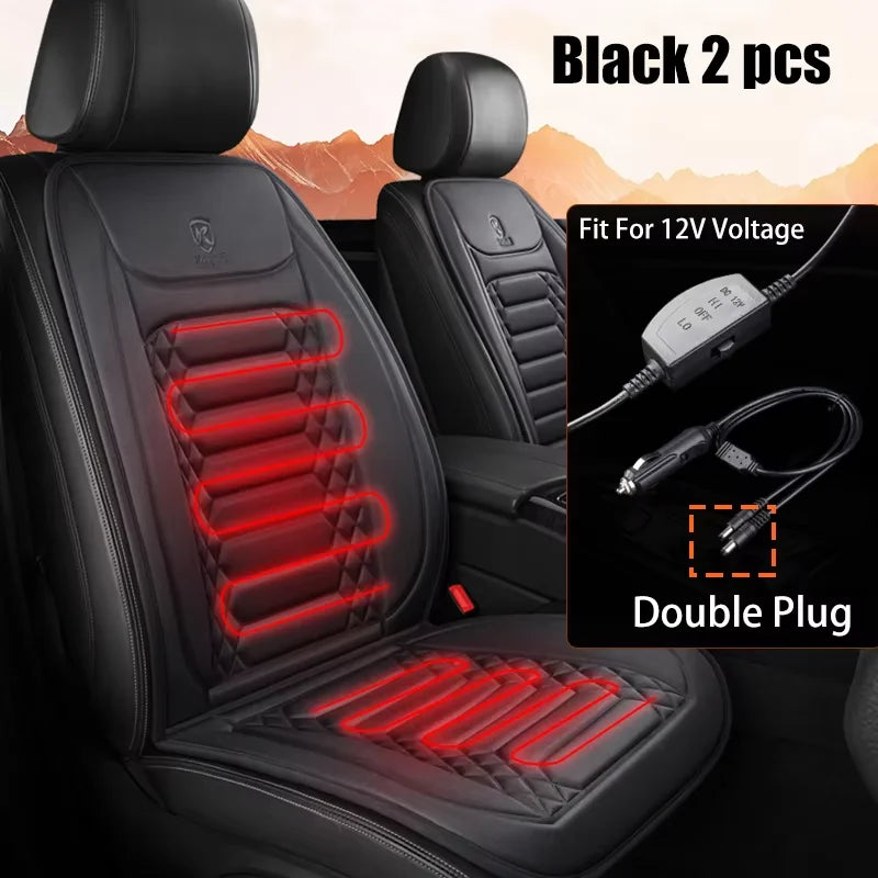 1/2pcs Winter Heated Car Seat Cover 12V Heating Warmer Car Seat Cushion