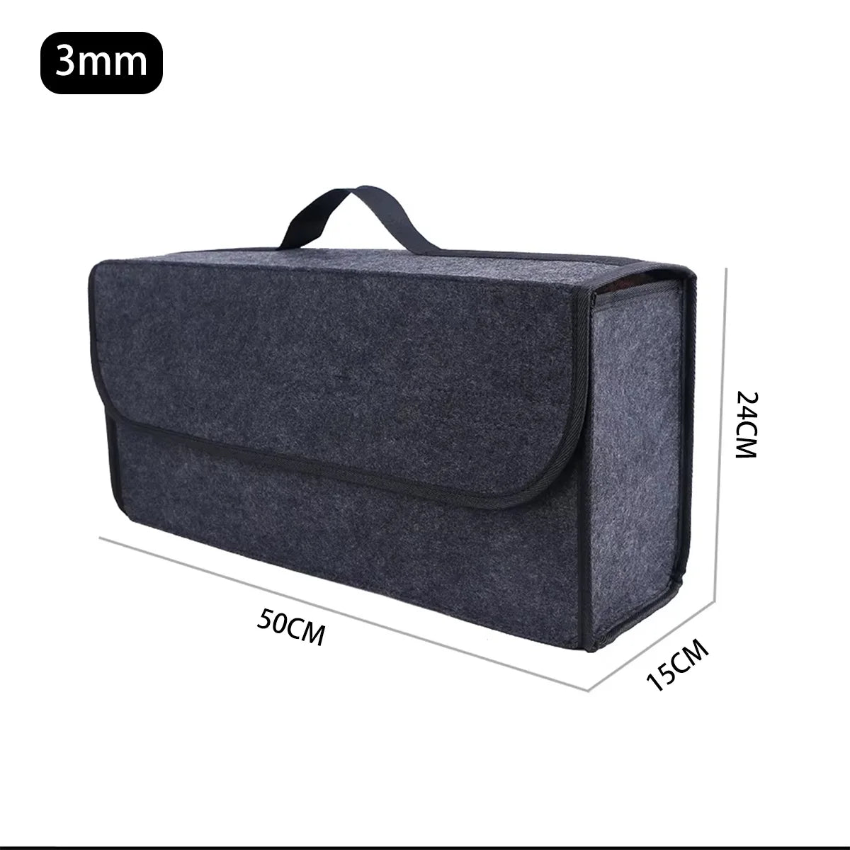 1PC Dark Gray Car Felt Storage Box Car Storage Bag Enlarged and Thickened