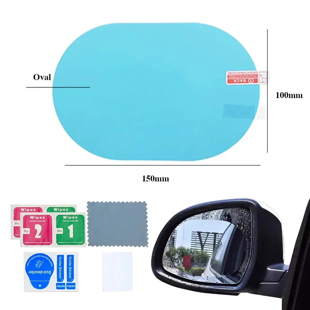 2pcs Anti-Fog Anti-glare Rainproof Car Rearview Mirror Trim Film Cover