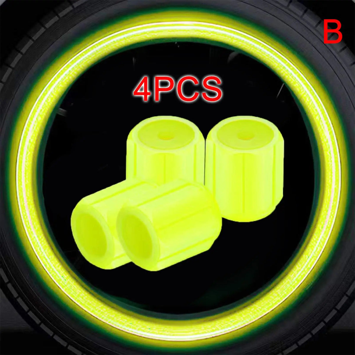 Luminous Caps Fluorescent Night Glowing Stem Caps Car Decor Vehicles Wheel