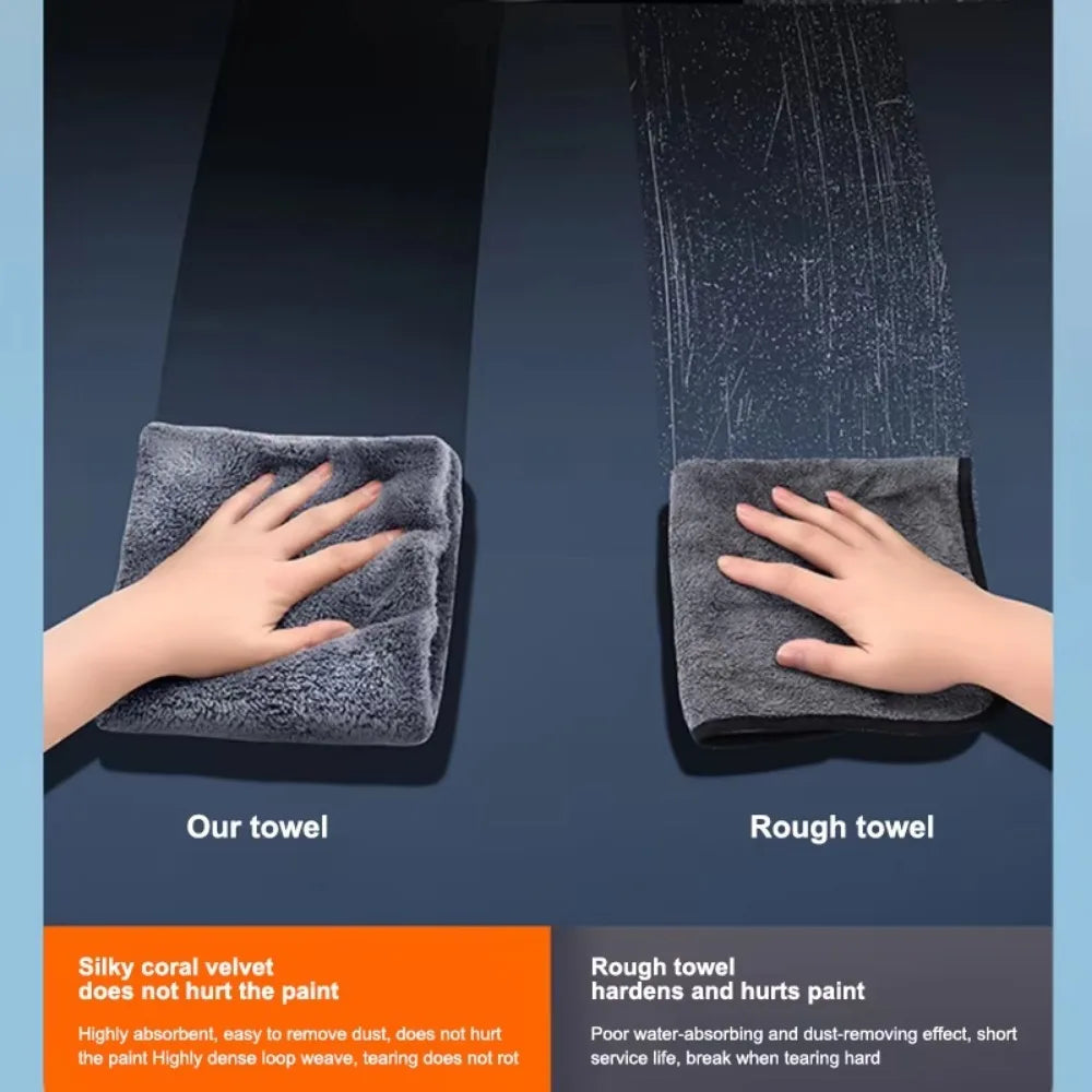 Microfiber Towel Absorbency Car Cleaning Cloth No Hemming Microfiber Auto
