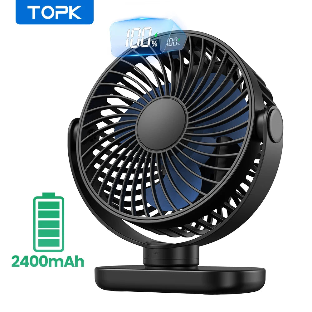 TOPK K60C 5000mAh Portable Mini Fan