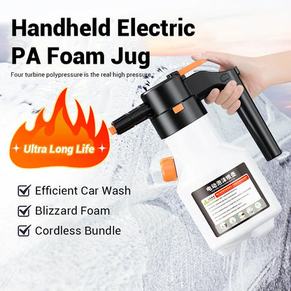 LEIBOO 2L Powerful Electric Foam Sprayer Car Wash Snow Foam Spray Bottle