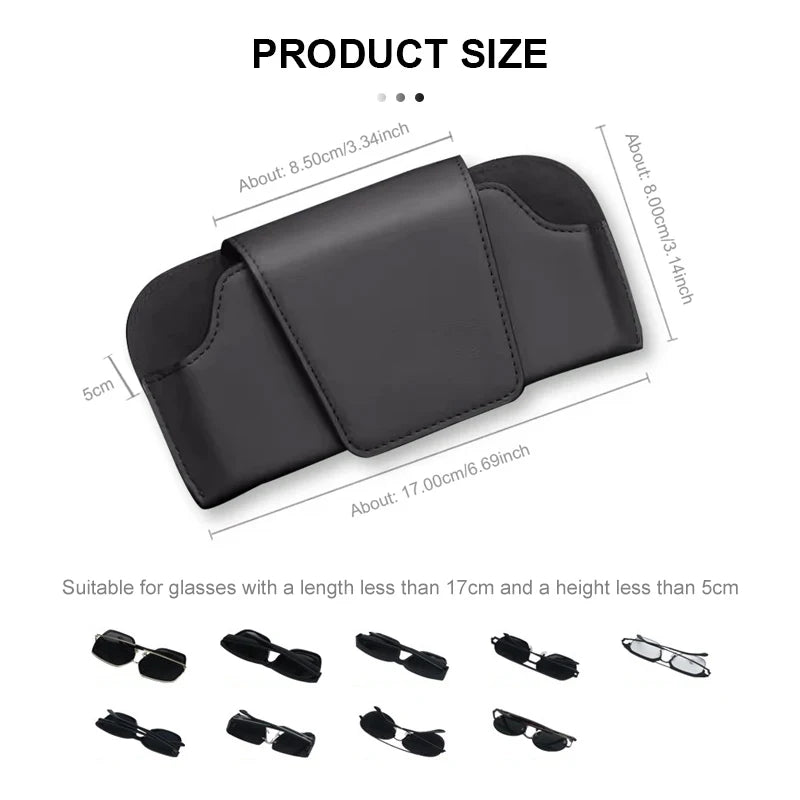 SEAMETAL Magnetic Suede Car Glasses Case Magnetic Sunglasses Holder