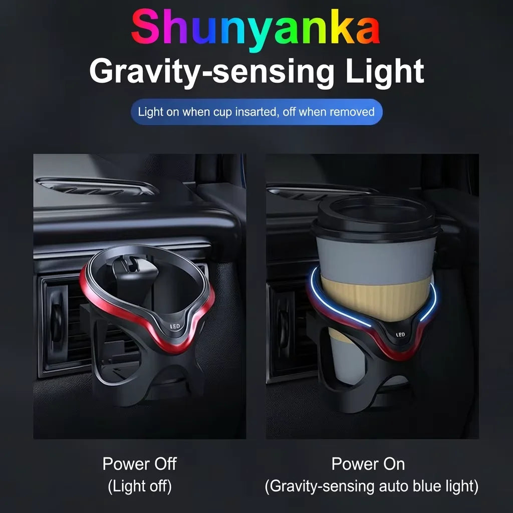 Car Cup Holder Led Multifunctional Adjustable Air Vent Beverage Holder