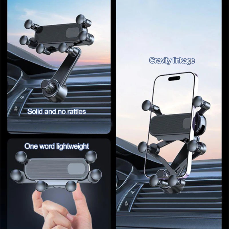 SEAMETAL Air Vent Car Phone Holder 6-Joint 360-Degree Gravity Phone Mount