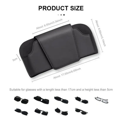 SEAMETAL Cowhide Sun Visor Glasses Holder Leather Wear-Resistant Sunglasses