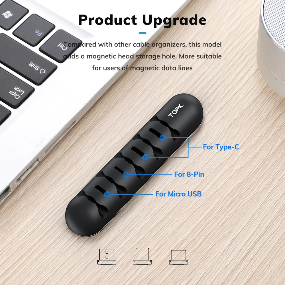 TOPK L35 Magnetic Silicone Cable Organizer