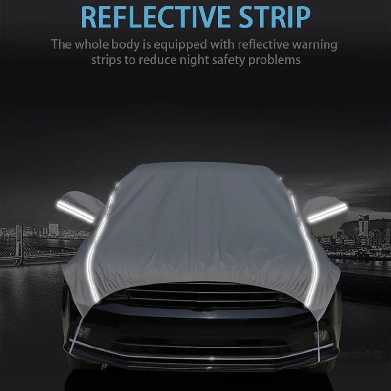 Half Car Cover Waterproof Outdoor Cover Oxford Sun Rain Uv Protection