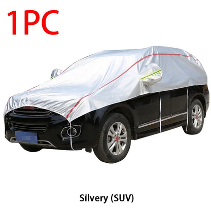 Half Car Cover Waterproof Outdoor Cover Oxford Sun Rain Uv Protection