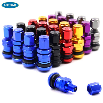 4Pcs Car Truck Motorcycle Valve Short Stems Metal Bolt Tire Valve Stem Kit