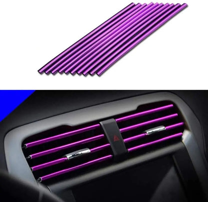 10 Pcs Car Air Vent Grille Trim Sticker U Style Air Conditioner Outlet