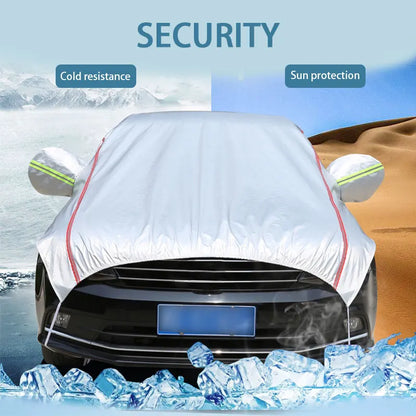 Half Car Cover Waterproof Outdoor Cover Oxford Sun Rain Uv Protection