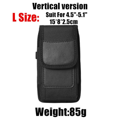 Vertical Nylon Cell Phone Belt Clip Holster Pouch Buckle Wallet Card Holder