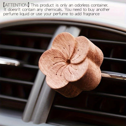 DIY fragrance No perfume wooden flower diffuser vent clip ornament car air