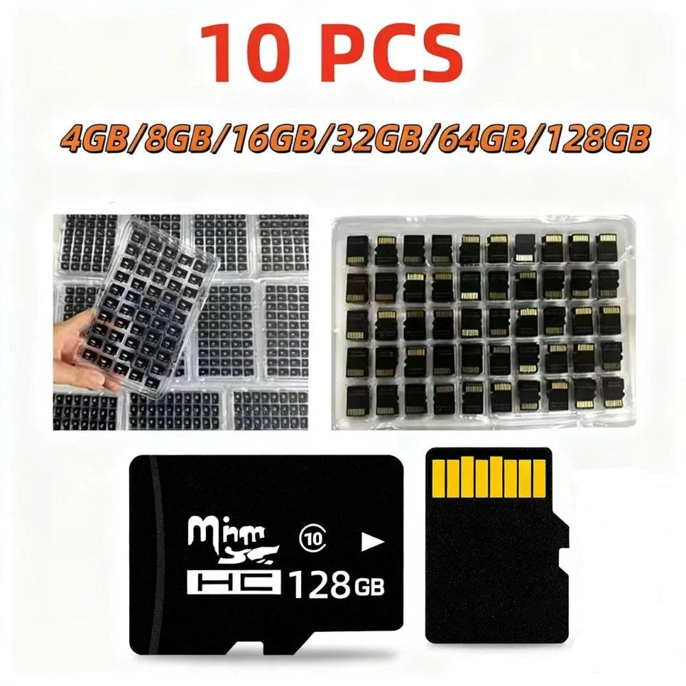 10 PCS High-speed Memory card 4GB 8GB 16GB 32GB 64GB 128GB sd card Mini TF