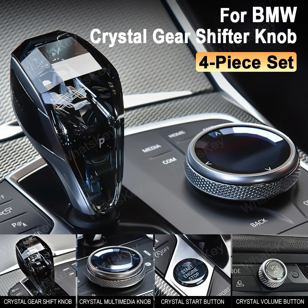 4 Piece Set Crystal Gear Shift Knob Lever For BMW G20 G21 iX3 G08 X3 G01 X6