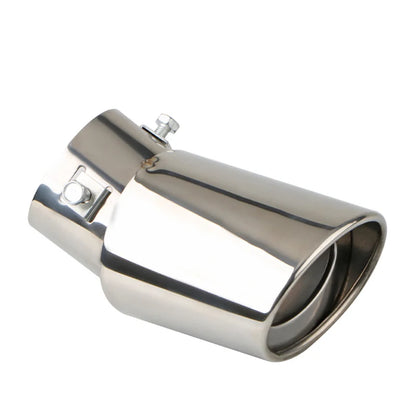 1PCS 2.5" Inlet Car Auto Exhaust Muffler Tip Pipe Stainless Steel Chrome