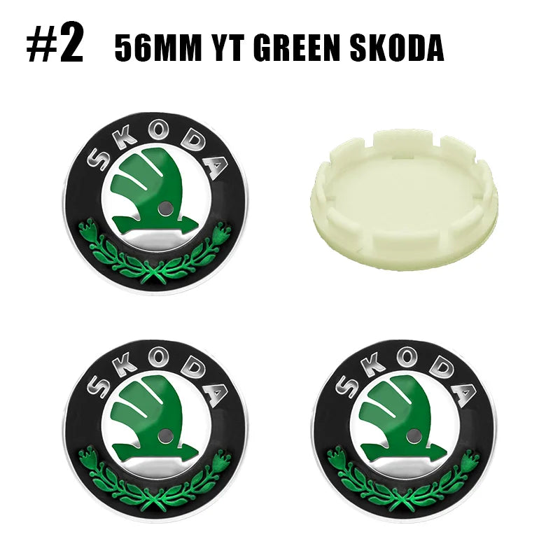4Pcs 56mm 60mm Car Wheel Center Hub Caps Badge Rim Cover Emblem For Skoda