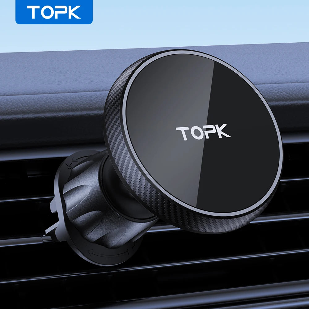 TOPK MagSafe Car Phone Holder Magnetism Single-Hand Operation Metal Hook
