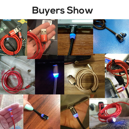 Magnetic Charging Cable 3 1 TOPK 360 Degree Rotating Phone Charger Nylon