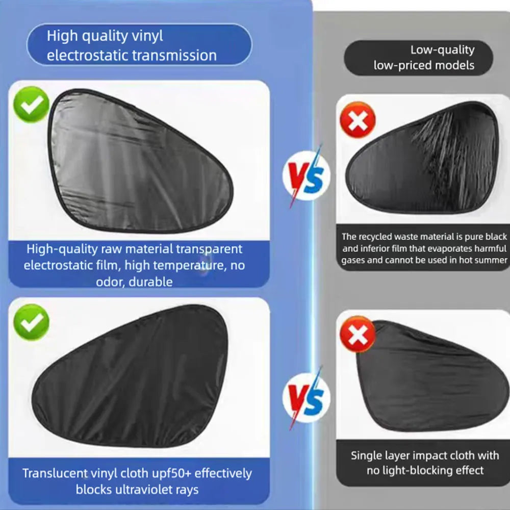 Summer Electrostatic Sun Visor for Car Side Window 4-Layer Sun Shade