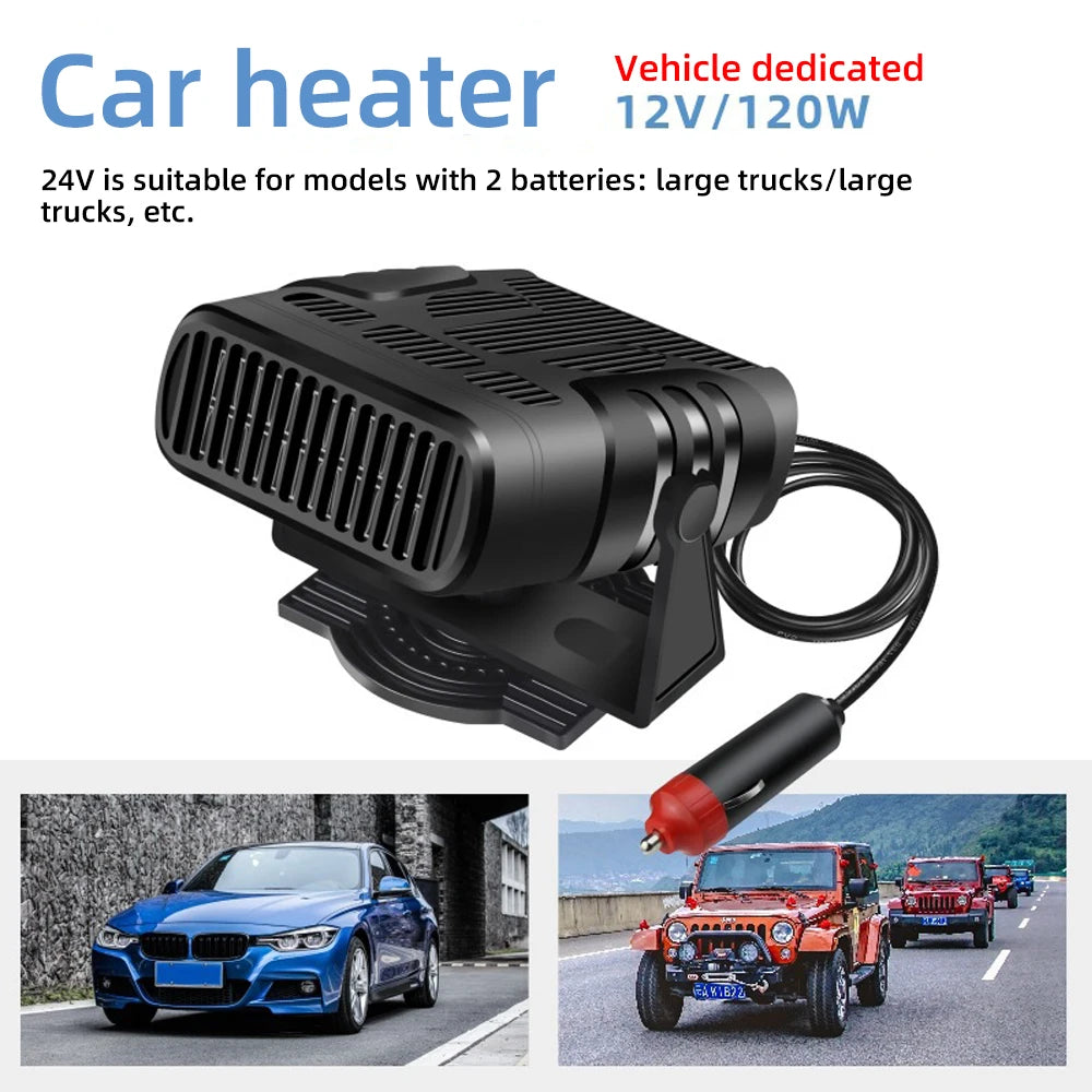 2 IN 1 Car Cooling & Heater Fan 12V 120W 24V 200W Auto Windshield Anti-Fog