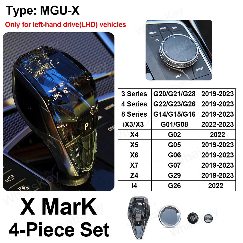 4 Piece Set Crystal Gear Shift Knob Lever For BMW G20 G21 iX3 G08 X3 G01 X6