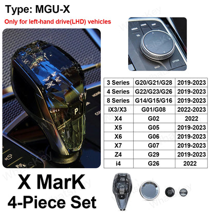 4 Piece Set Crystal Gear Shift Knob Lever For BMW G20 G21 iX3 G08 X3 G01 X6