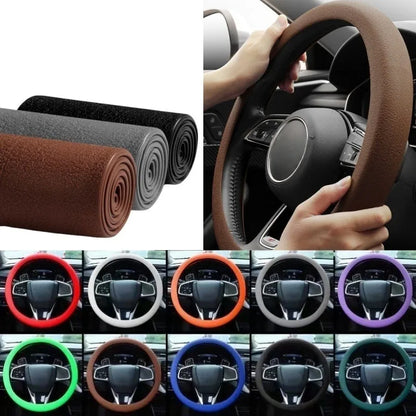 Car Silicone Steering Wheel Cover Elastic Non-Slip Cover For 36-40cm
