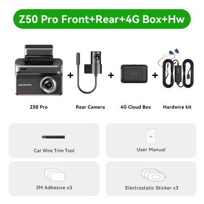 DDPAI Z50 Pro Dash Cam 4K Car DVR 3"IPS Screen 5GHz WiFi GPS ADAS 24H