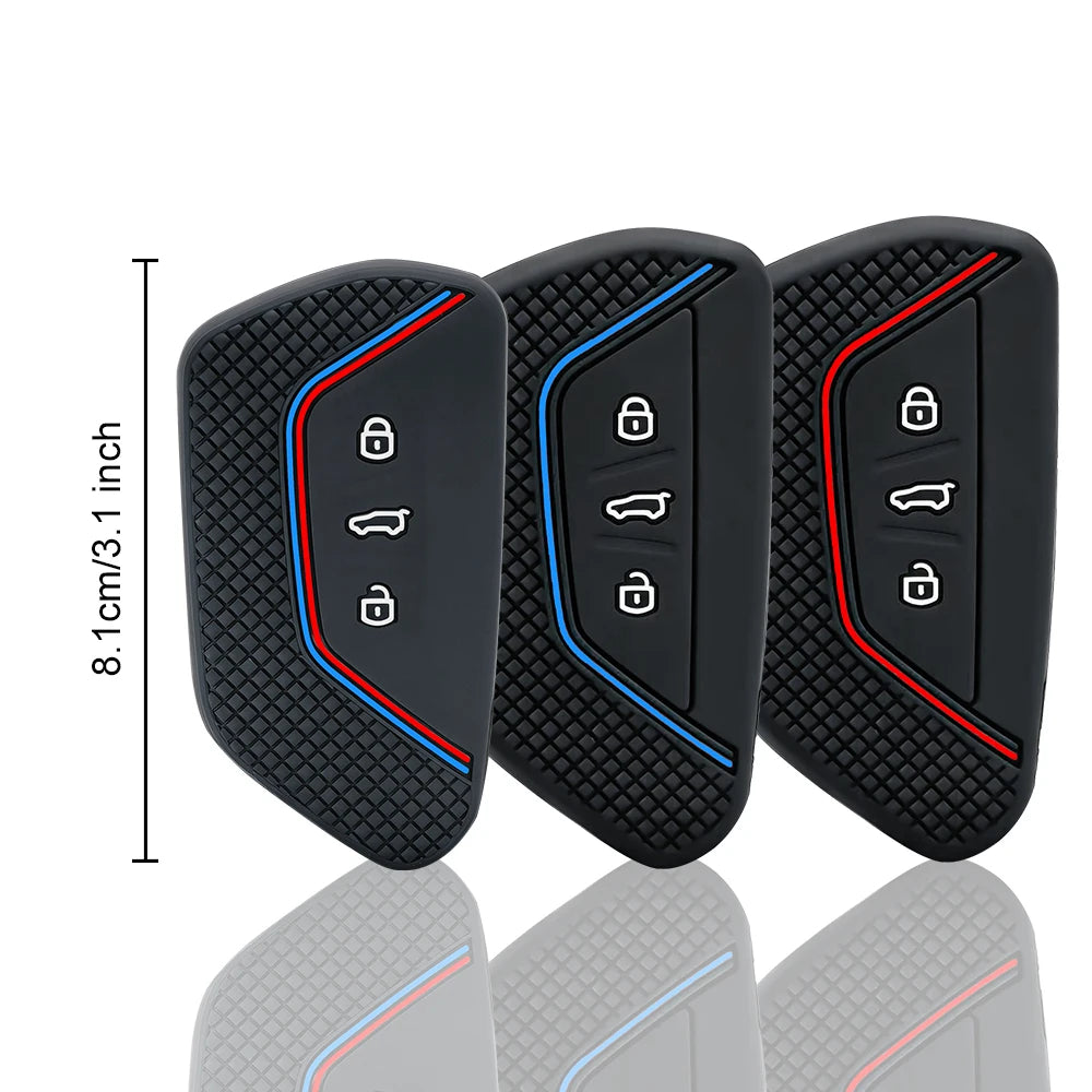 Silicone Car Key Fob Chain Case Cover For Vw Golf 8 Id.3 Id.4 Id.7 Id.buzz