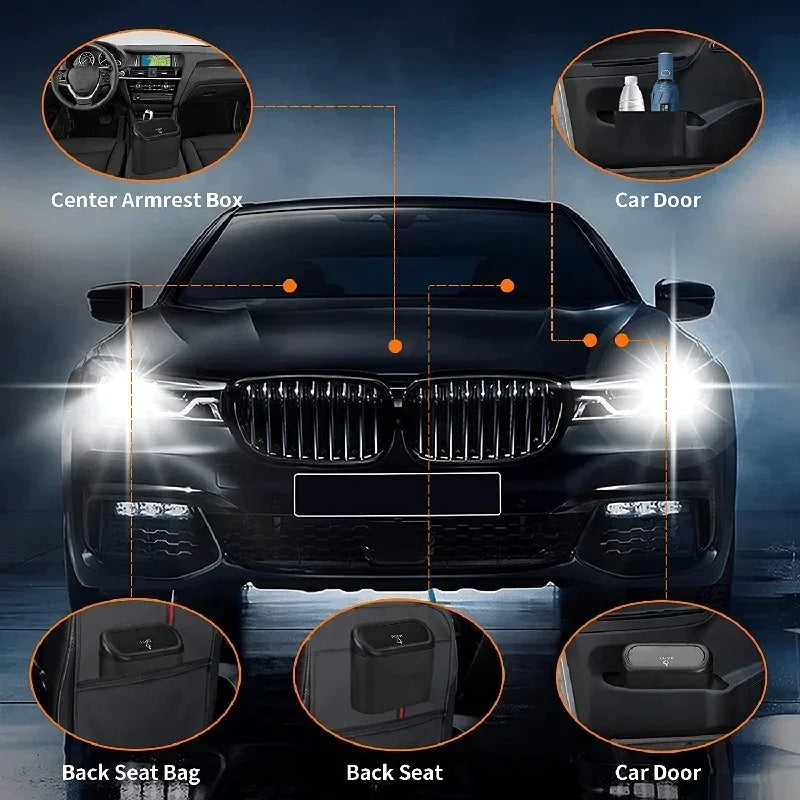 Car Trash Can (with Lid) Contains 60 (300) Garbage Bags, Small Car Trash