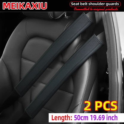 Long-style car shoulder guard cover made of PU leather with checkered