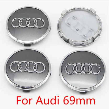 4PCS 60mm 61mm 68mm 69mm 77mm Car Wheel Center Cap Hub Cover Badge For Audi