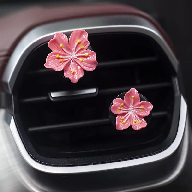 2Pcs Car Perfume Clip Flower Car Air Freshener with Fresh Color Air Outlet