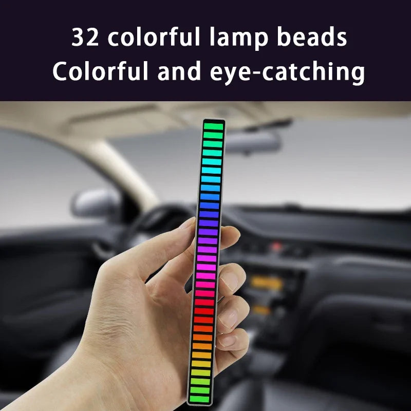 RGB LED Strip Light Music Sound Control Pickup Rhythm Ambient Lamp