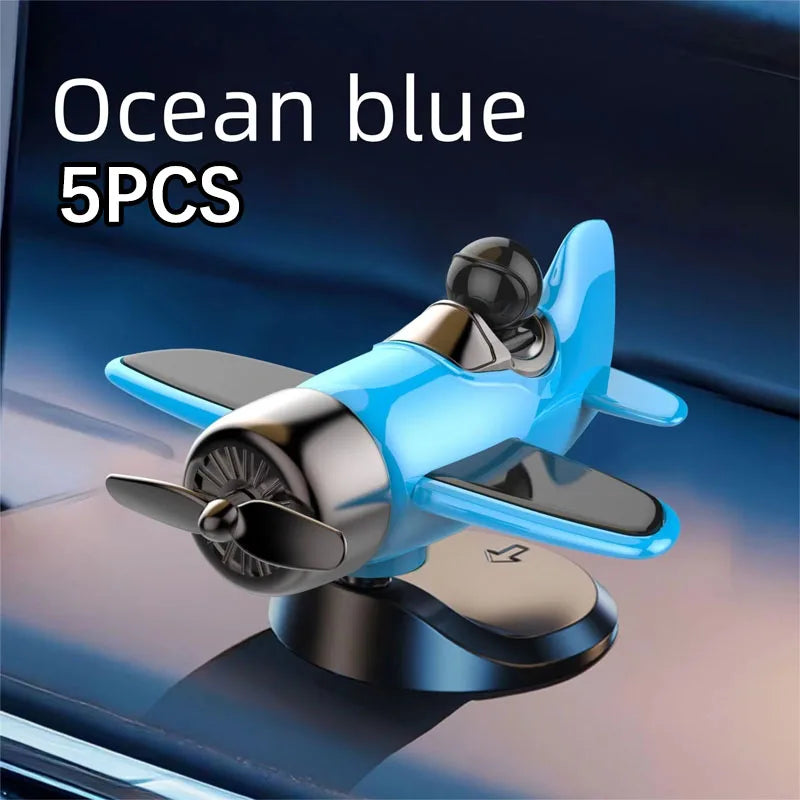 Solar Powered Rotating Airplane Car Dashboard Ornament 360° Auto Spin Decor