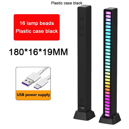 RGB LED Strip Light Music Sound Control Pickup Rhythm Ambient Lamp
