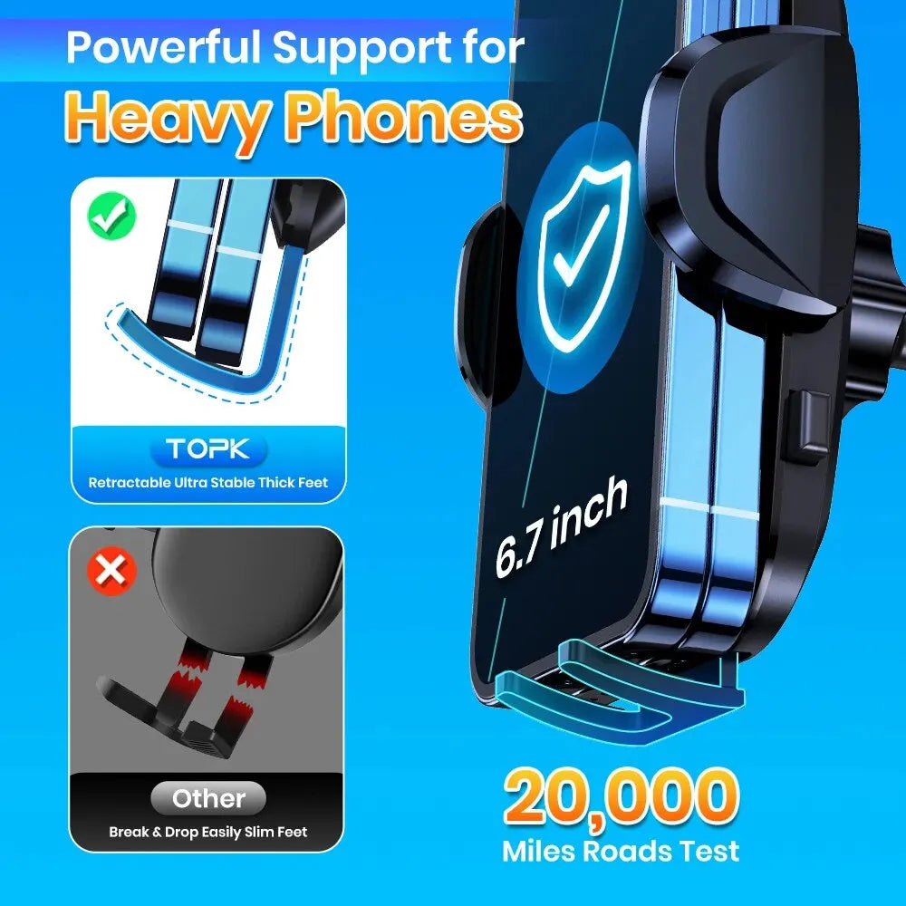 TOPK Car Phone Holder Mount 2-In-1 Handsfree Stand Dashboard Air Vent