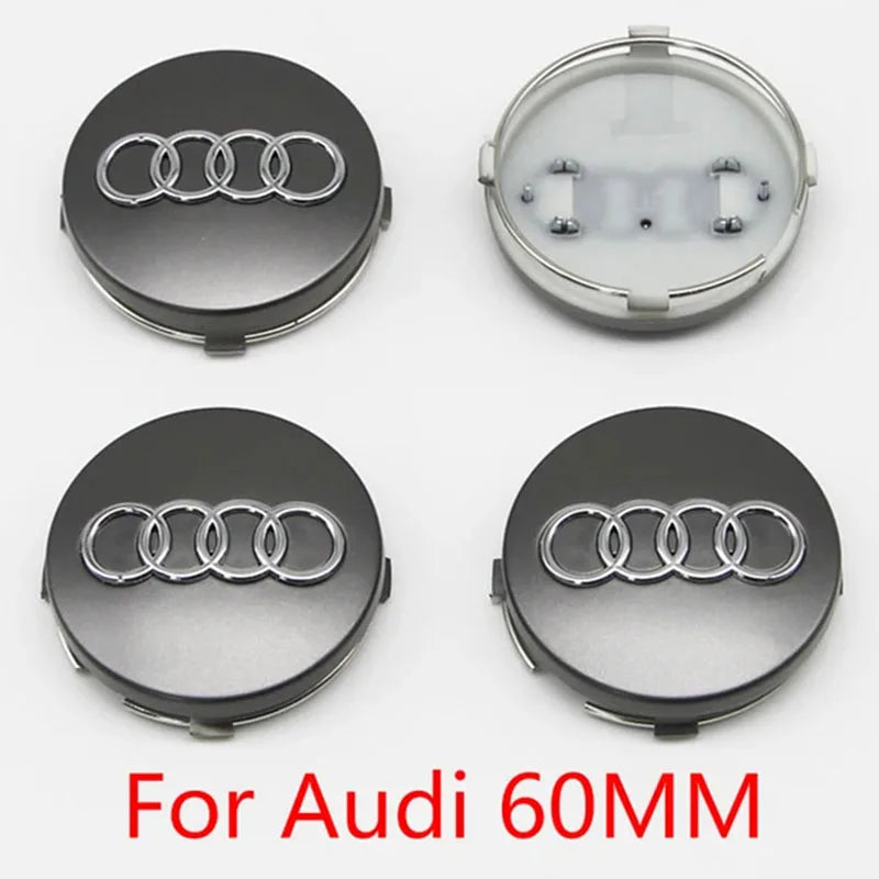 4PCS 60mm 61mm 68mm 69mm 77mm Car Wheel Center Cap Hub Cover Badge For Audi