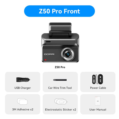 DDPAI Z50 Pro Dash Cam 4K Car DVR 3"IPS Screen 5GHz WiFi GPS ADAS 24H