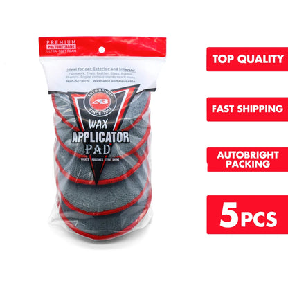 AUTOBIGHT 2/5/10 Pcs Car Waxing Sponge Polish Applicator Pads 5 Inch Fiber