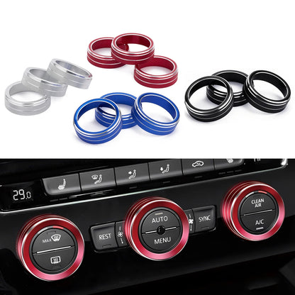 Ac Control Knob Ring Car Stickers For Vw Tiguan Atlas T-roc Ateca Fr Passat