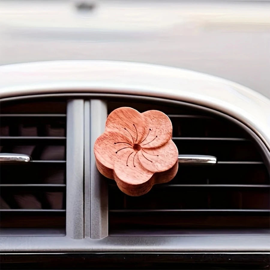DIY fragrance No perfume wooden flower diffuser vent clip ornament car air