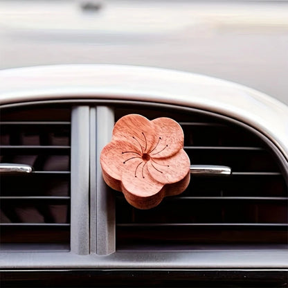 DIY fragrance No perfume wooden flower diffuser vent clip ornament car air