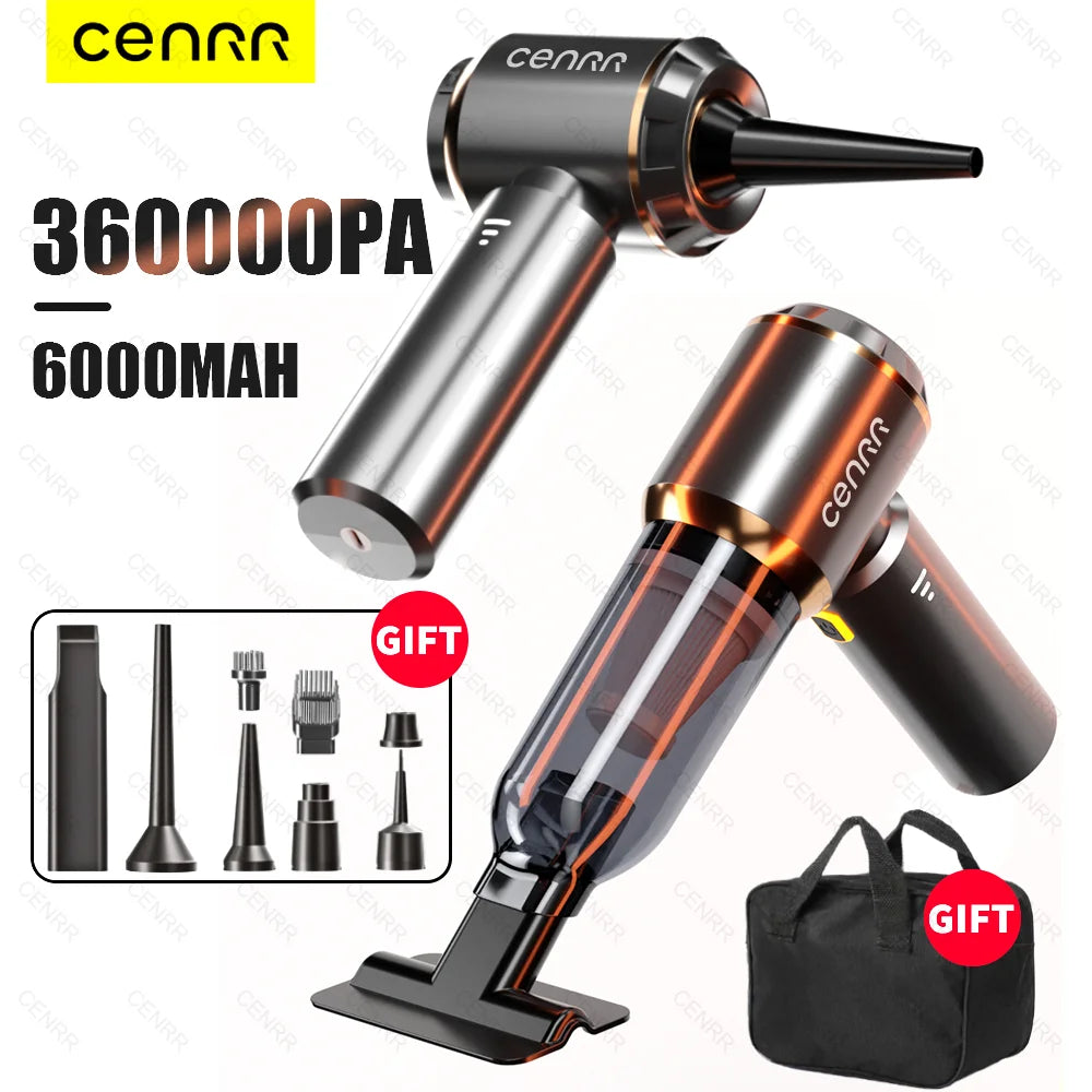 CENRR 360000PA Car Vacuum Cleaner Strong Suction Cordless Wireless Cleaner