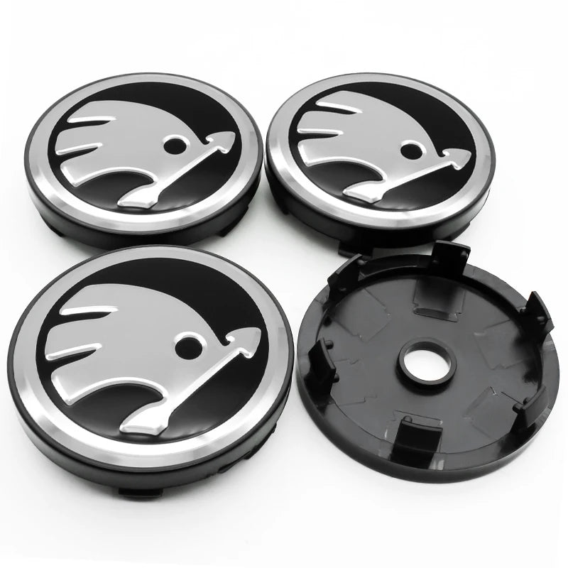 4Pcs 56mm 60mm Car Wheel Center Hub Caps Badge Rim Cover Emblem For Skoda
