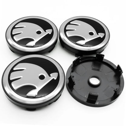 4Pcs 56mm 60mm Car Wheel Center Hub Caps Badge Rim Cover Emblem For Skoda