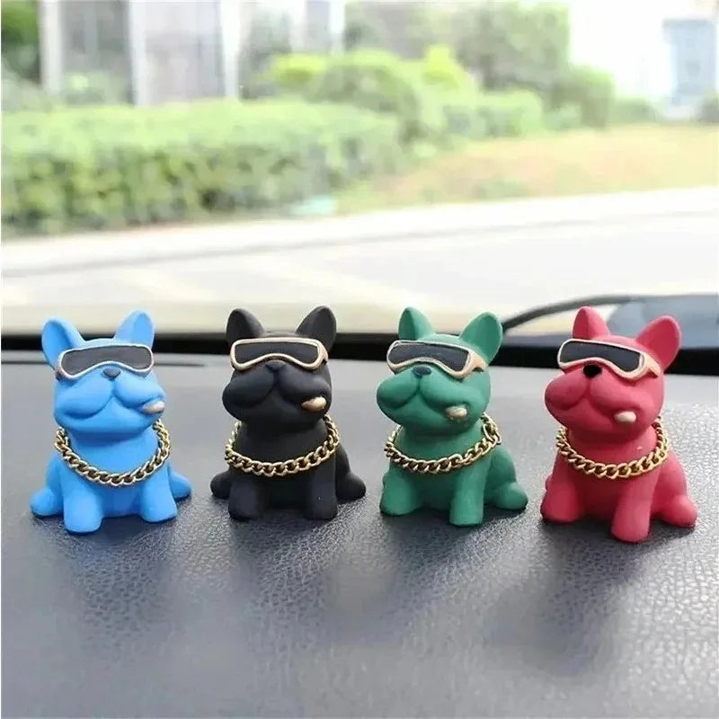 Wear-resistant Bulldog Car Ornaments Feel Comfortable Resin Material Car
